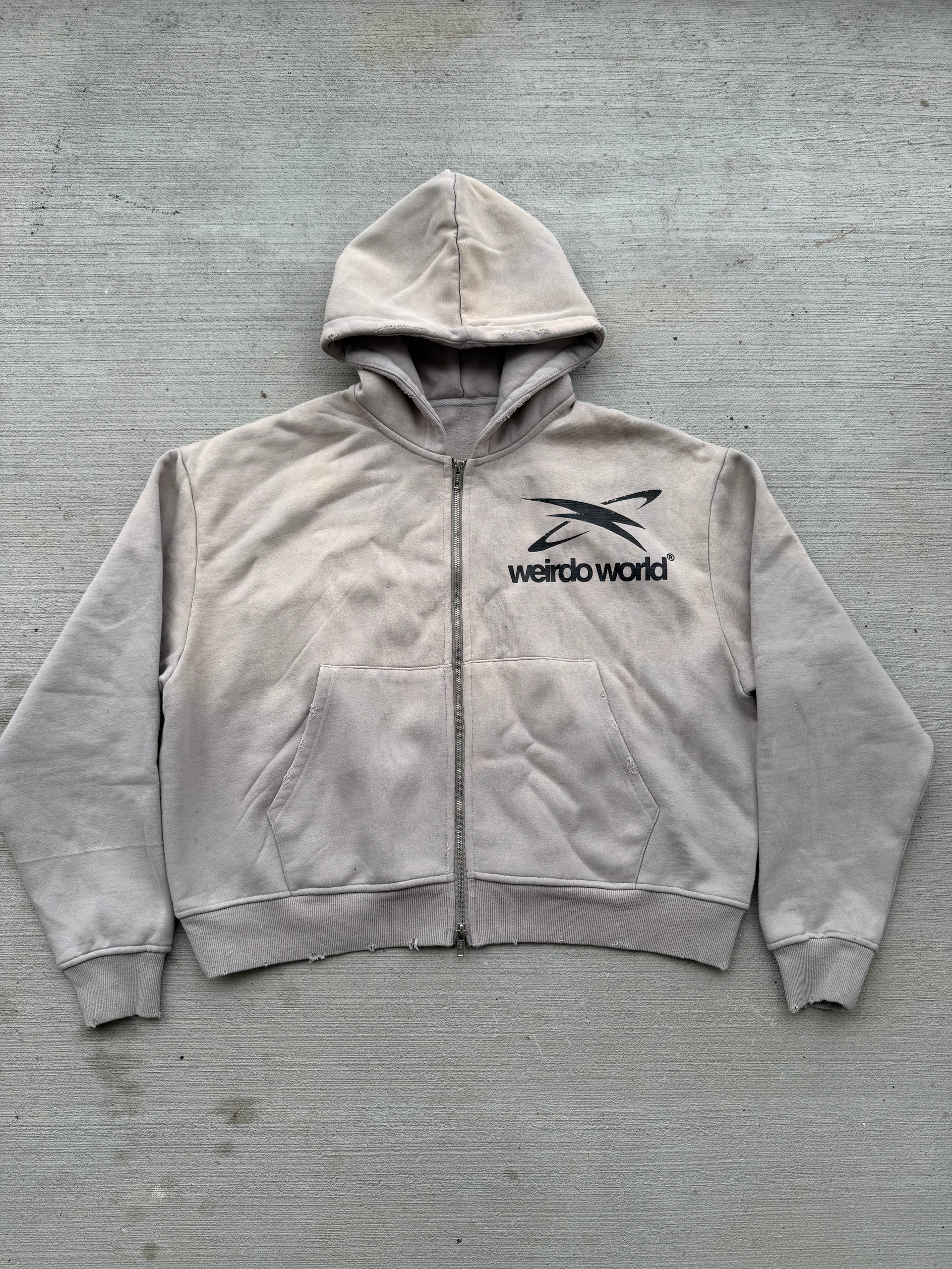 Distressed Logo Zip Up